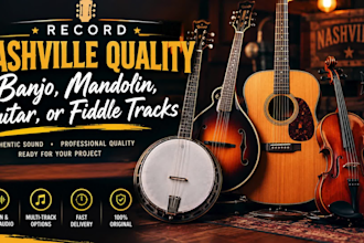 record nashville quality banjo, mandolin, guitar, or fiddle tracks