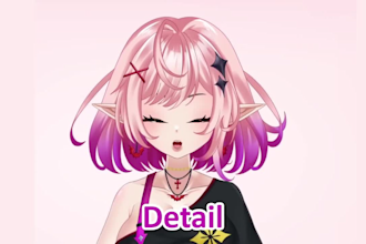 draw and rig 2d vtuber model anime live2d model anime 2d live2d vtuber rigging