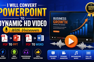 convert powerpoint to dynamic hd video with voiceover, pdf to ppt, pdf to word