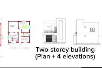 draw 2d floor plans, elevations and sections in autocad