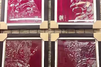 hand carved woodblock prints
