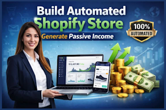 build automated shopify dropshipping store website for passive income