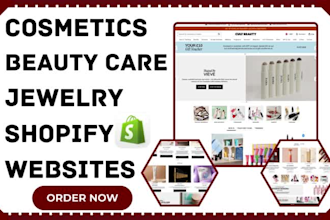 design cosmetic skincare hair care jewelry beauty care spa shopify store website