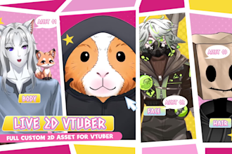 custom furry vtuber live2d character model for streaming