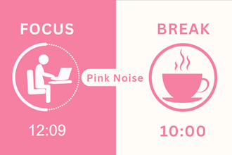 create pomodoro timer video with rain and white noise for study and focus