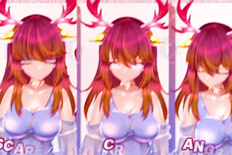 create male and female vtuber character commission and live2d animation