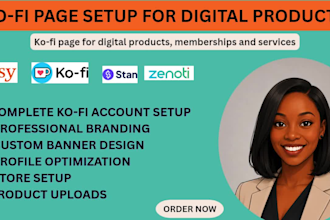set up and optimize your kofi page for donations shop and memberships