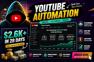 setup youtube automation channel and create cash cow videos for cash cow channel