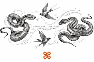 design a custom realistic tattoo sleeve with natural body flow