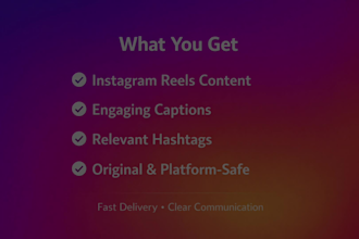 crate instagram reels with caption and hashtag