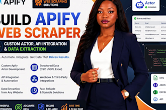build apify web scraper, custom actor, API integration and data extraction