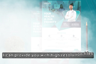 create professional healthcare flyer, dental, clinic poster