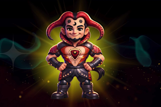 create unique hand drawn 2d character art