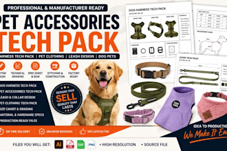 design pet accessories, dog harness tech pack pet clothing leash design dog pets