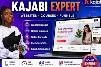 design kajabi website or sales funnel landing page kajabi online course redesign