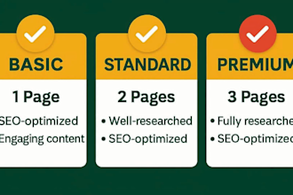 write homepage, about us, and services page content