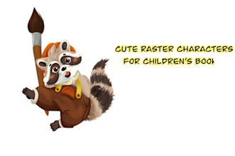 create cute raster illustrations for brands and character projects