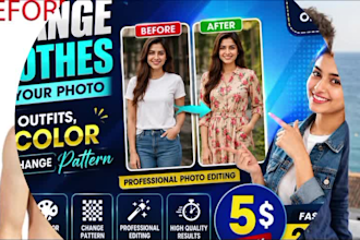 change clothes in your photo, edit outfits, recolor and change others