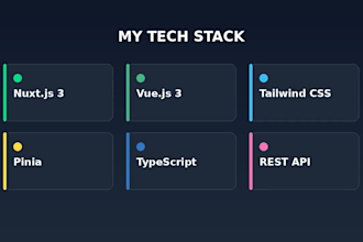 build a responsive website using nuxt js, vue js, and tailwind css