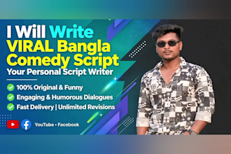 write funny comedy script for youtube and facebook video