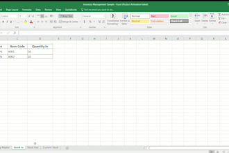 create a simple inventory tracking excel sheet