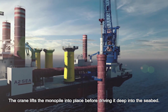 create 3d industrial animation offshore wind marine engineering turbine install