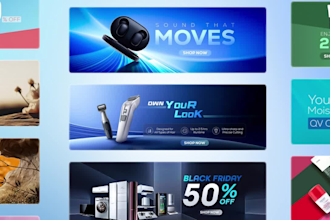 design shopify banners and creative web banners, hero images