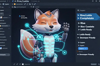 design animation ready mascot for rive and lottie