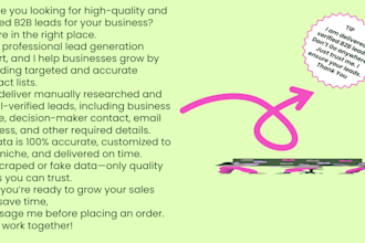 do b2b lead generation, email list building and web research