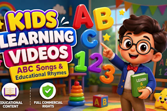 create 3d kids learning videos educational nursery rhymes and abc song animation