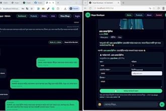 build an admin chat dashboard for ecommerce or saas website
