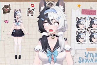 design and rig high quality live 2d vtuber model, vtuber rigging for stream