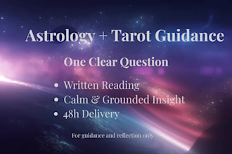 give you astrology and tarot guidance for one life question