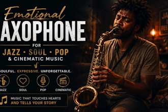 record emotional saxophone for jazz, soul, pop and cinematic music