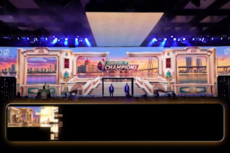 create 3d anamorphic led screen visuals for events, conferences and award