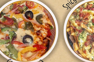 design professional food app UI and social media menu posts