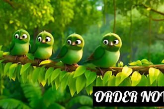 create 3d pixar style cartoon character animation in cocomelon style for kids