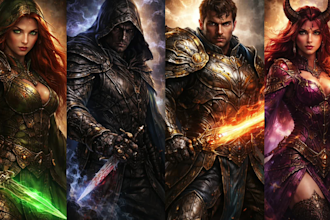 create your dnd character, fantasy hero, or rpg character art