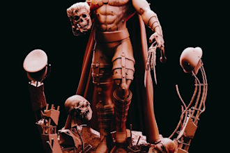 detailed xmen fanart,sculpt3d altas,abstract stl decor,human figurine,3mf statue