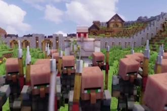 create cinematic minecraft 3d animation for trailers, intros, and stories