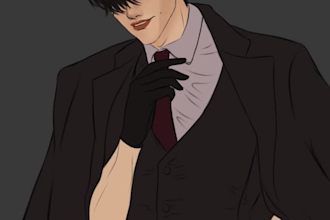 draw manhwa style illustrations, oc, and fanart for you