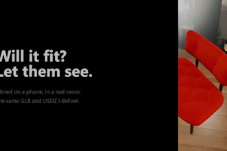 create a 3d model and webar so buyers see your product at home
