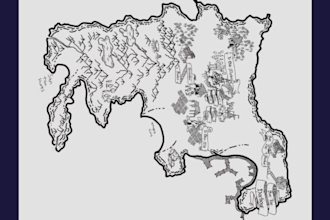 draw detailed fantasy map dnd rpg map, landscape design fantasy atlas vector map