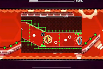 decorate geometry dash layout, gd deco, gameplay level to a rated worthy level