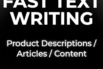 write product descriptions or simple texts fast