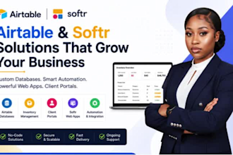 build airtable inventory, softr client portal, database and  web app