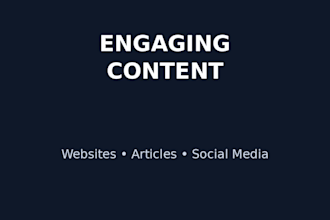 be a professional and content writer