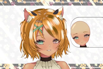 create custom anime vtuber model with professional live2d rigging vroid