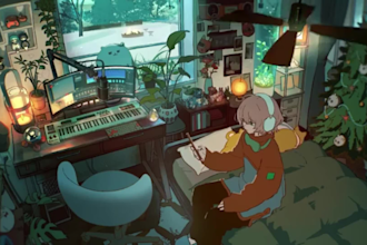 do lofi loop animation, music video, loop animation for your music ,lofi video
