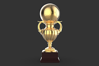design a custom 3d trophy award and provide source file